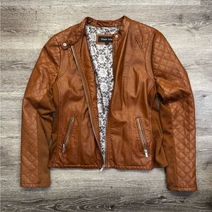 Black Rivet Tan Faux Leather Jacket